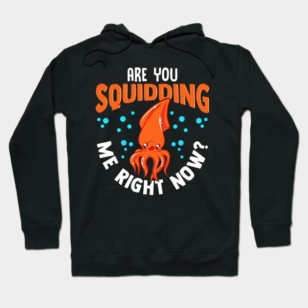 Funny Are You Squidding Me Right Now? Squid Pun Hoodie by theperfectpresents